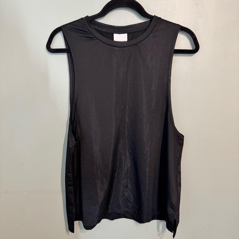 Varley Mariposa Tissue Jersey Tank Medium Black High Neck Lightweight Tank